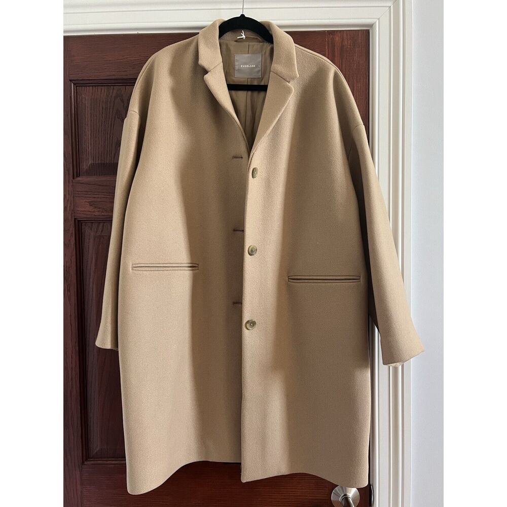 Everlane Women's Cocoon Wool Coat Camel 16 Retail $350